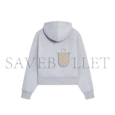 CELINE LOOSE HOODIE IN COTTON FLEECE GREY MELANGE NAVY RY0KI345F-09SH